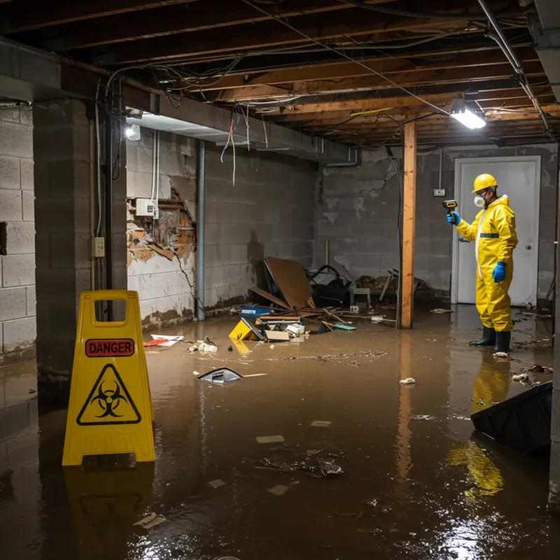 Flooded Basement Electrical Hazard in Neoga, IL Property